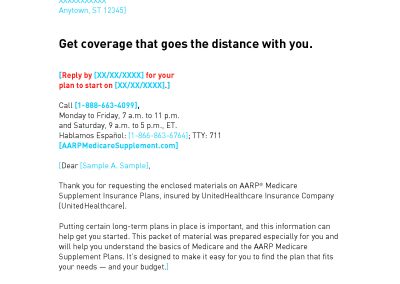 AARP Medicare Inquiry Letter Deck
