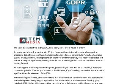 Thought Leadership: Data Privacy Readiness